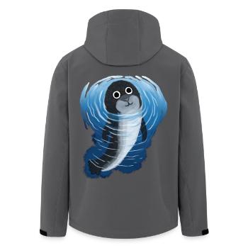 Seerobbe Robbe Meerestiere unter Wasser Kinder - Recycelte Männer Softshell-Jacke von Stanley/Stella - Anthrazit - Hinten - AI Model Male 185 light (185cm)
