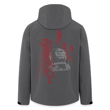 Stummer Schrei aus dem Meer, in weiß/rot - Recycelte Männer Softshell-Jacke von Stanley/Stella - Anthrazit - Hinten - AI Model Male 185 light (185cm)