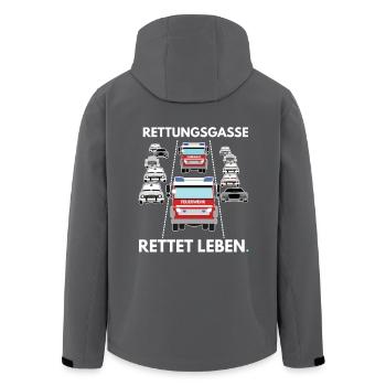 Rettungsgasse rettet Leben - Recycelte Männer Softshell-Jacke von Stanley/Stella - Anthrazit - Hinten - AI Model Male 185 light (185cm)
