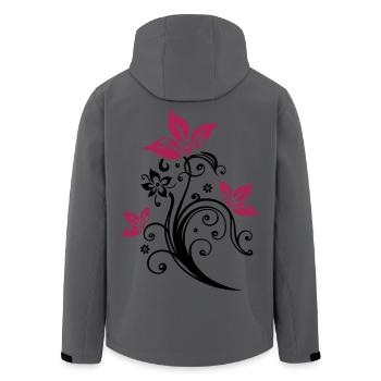 Ranke mit bunten Blumen, Blüten. Sehr feminin. - Recycelte Männer Softshell-Jacke von Stanley/Stella - Anthrazit - Hinten - AI Model Male 185 light (185cm)