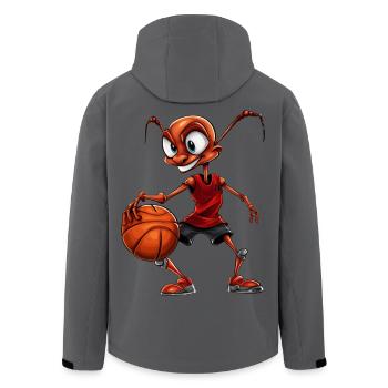 Basketball Ant - Men’s Recycled Softshell Jacket by Stanley/Stella - anthracite - Back - AI Model Male 185 light (185cm)