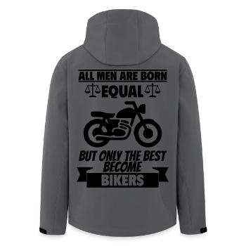 Tous les hommes naissent égaux Motards - Veste softshell homme en polyester recyclé Stanley/Stella - charbon - Dos - AI Model Male 185 light (185cm)