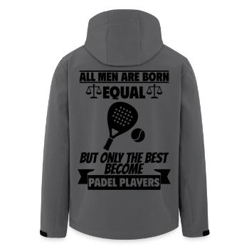All men are born equal: padel players - Men’s Recycled Softshell Jacket by Stanley/Stella - anthracite - Back - AI Model Male 185 light (185cm)
