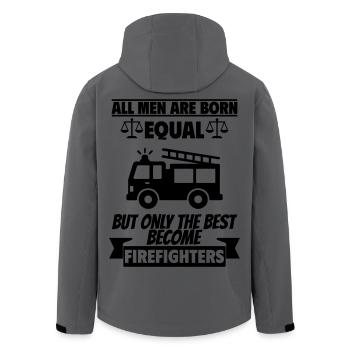 Alle Männer werden gleich geboren Feuerwehrmann - Recycelte Männer Softshell-Jacke von Stanley/Stella - Anthrazit - Hinten - AI Model Male 185 light (185cm)