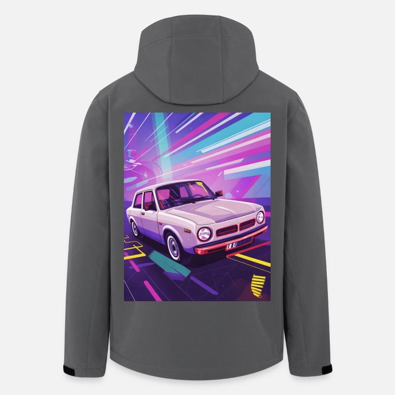 Synthwave Auto im Retro-Stil - Recycelte Männer Softshell-Jacke von Stanley/Stella - Anthrazit