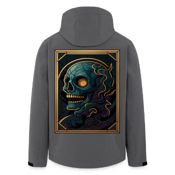 Glas Fenster Totenkopf - Recycelte Männer Softshell-Jacke von Stanley/Stella - Anthrazit - Hinten - AI Model Male 185 light (185cm)