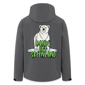 Hands Off Greenland. - Recycelte Männer Softshell-Jacke von Stanley/Stella - Anthrazit - Hinten - AI Model Male 185 light (185cm)