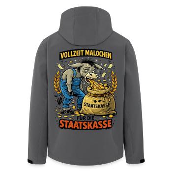 Full-time work for the state treasury - Men’s Recycled Softshell Jacket by Stanley/Stella - anthracite - Back - AI Model Male 185 light (185cm)