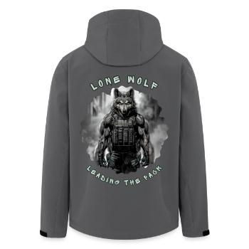Lone Wolf Commando - Tactical Alpha Soldier - Men’s Recycled Softshell Jacket by Stanley/Stella - anthracite - Back - AI Model Male 185 light (185cm)