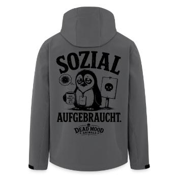 Betrübter Pinguin Sozial Aufgebraucht - Recycelte Männer Softshell-Jacke von Stanley/Stella - Anthrazit - Hinten - AI Model Male 185 light (185cm)