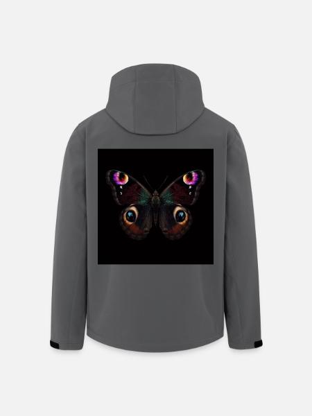 Schmetterlings-Rusalka-Pfau - Recycelte Männer Softshell-Jacke von Stanley/Stella - Anthrazit