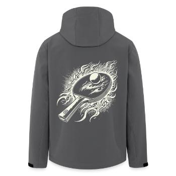 Feuriger Tischtennisschläger Leidenschaft - Recycelte Männer Softshell-Jacke von Stanley/Stella - Anthrazit - Hinten - AI Model Male 185 light (185cm)