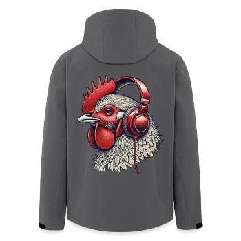 Musik Huhn Kopfhörer Streetwear Outfit Stil - Recycelte Männer Softshell-Jacke von Stanley/Stella - Anthrazit - Hinten - AI Model Male 185 light (185cm)