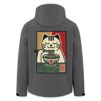 Ramen Nudeln Katzenliebhaber Retro Kawaii Katzen - Recycelte Männer Softshell-Jacke von Stanley/Stella - Anthrazit - Hinten - AI Model Male 185 light (185cm)