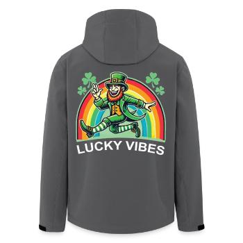 St. Patricks Tag Lucky Vibes Regenbogen - Recycelte Männer Softshell-Jacke von Stanley/Stella - Anthrazit - Hinten - AI Model Male 185 light (185cm)