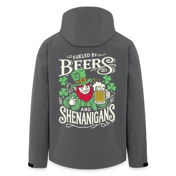 Bier und shenanigans St. Patricks Tag Spaß - Recycelte Männer Softshell-Jacke von Stanley/Stella - Anthrazit - Hinten - AI Model Male 185 light (185cm)