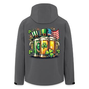 St. Patricks Tag Bierfreunde Kleeblatt - Recycelte Männer Softshell-Jacke von Stanley/Stella - Anthrazit - Hinten - AI Model Male 185 light (185cm)