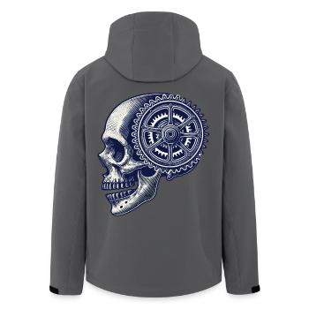 Fahrrad Schädel Getriebe Radsport Kunstwerk - Recycelte Männer Softshell-Jacke von Stanley/Stella - Anthrazit - Hinten - AI Model Male 185 light (185cm)