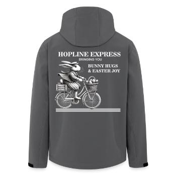 Ostern Retro Hase Fahrrad Freude Bunny Hugs - Recycelte Männer Softshell-Jacke von Stanley/Stella - Anthrazit - Hinten - AI Model Male 185 light (185cm)