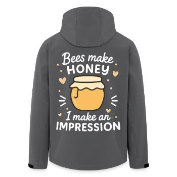 Bienen Imker Honig Impression Bienenflüsterer - Recycelte Männer Softshell-Jacke von Stanley/Stella - Anthrazit - Hinten - AI Model Male 185 light (185cm)