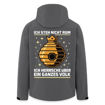 Bienen Imker Ich Herrsche Über das Volk - Recycelte Männer Softshell-Jacke von Stanley/Stella - Anthrazit - Hinten - AI Model Male 185 light (185cm)