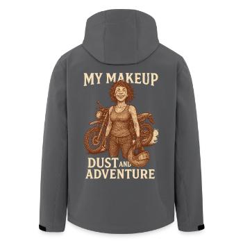 Mein Makeup Staub Und Abenteuer Motorrad Biker - Recycelte Männer Softshell-Jacke von Stanley/Stella - Anthrazit - Hinten - AI Model Male 185 light (185cm)
