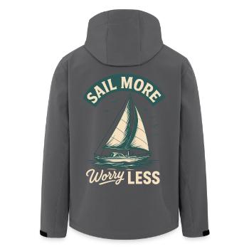 Vintage Design mehr Segeln Kapitän Boot - Recycelte Männer Softshell-Jacke von Stanley/Stella - Anthrazit - Hinten - AI Model Male 185 light (185cm)