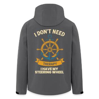 Lustiger Spruch Schiff-boot-kapitän - Recycelte Männer Softshell-Jacke von Stanley/Stella - Anthrazit - Hinten - AI Model Male 185 light (185cm)