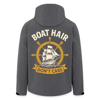 Boot Haar Don't Care Lustiger Spruch - Recycelte Männer Softshell-Jacke von Stanley/Stella - Anthrazit - Hinten - AI Model Male 185 light (185cm)