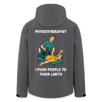 Physiotherapie Lustige Physiotherapeutin Spruch - Recycelte Männer Softshell-Jacke von Stanley/Stella - Anthrazit - Hinten - AI Model Male 185 light (185cm)