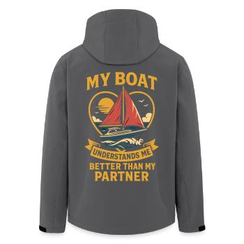 Mein Boot Versteht Mich Besser Humor Kapitän - Recycelte Männer Softshell-Jacke von Stanley/Stella - Anthrazit - Hinten - AI Model Male 185 light (185cm)