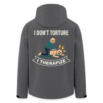 Physiotherapie Ich Quäle Nicht Ich Therapiere - Recycelte Männer Softshell-Jacke von Stanley/Stella - Anthrazit - Hinten - AI Model Male 185 light (185cm)
