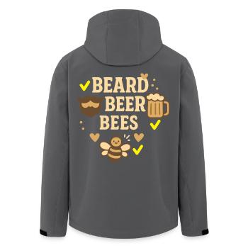 Bienen Imker Beard Beer Bees Honig - Recycelte Männer Softshell-Jacke von Stanley/Stella - Anthrazit - Hinten - AI Model Male 185 light (185cm)