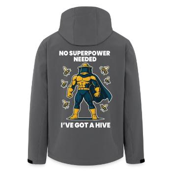 Bienen Imker Superpower Hive Honig - Recycelte Männer Softshell-Jacke von Stanley/Stella - Anthrazit - Hinten - AI Model Male 185 light (185cm)