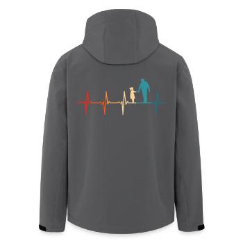 Vater und tochter Herzschlag Opa und Enkelin - Recycelte Männer Softshell-Jacke von Stanley/Stella - Anthrazit - Hinten - AI Model Male 185 light (185cm)