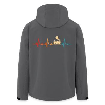 modelleisenbahn retro eisenbahn lokomotive - Recycelte Männer Softshell-Jacke von Stanley/Stella - Anthrazit - Hinten - AI Model Male 185 light (185cm)