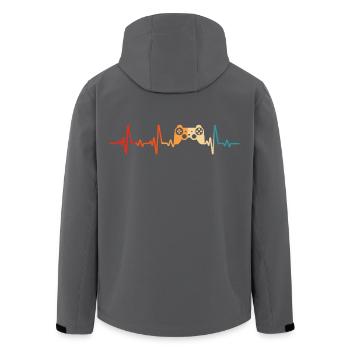 konsole herzschlag zocker gamer - Recycelte Männer Softshell-Jacke von Stanley/Stella - Anthrazit - Hinten - AI Model Male 185 light (185cm)