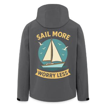 Sail More Worry Less Kapitän Segelboot Nautisch - Recycelte Männer Softshell-Jacke von Stanley/Stella - Anthrazit - Hinten - AI Model Male 185 light (185cm)