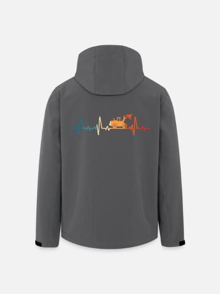 Radladerfahrer Herzschlag Retro Radlader - Recycelte Männer Softshell-Jacke von Stanley/Stella - Anthrazit