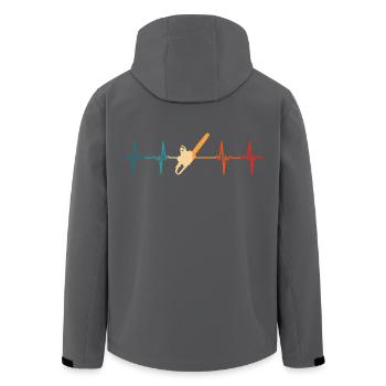 Holzfäller Herzschlag Kettensäge Baumfäller - Recycelte Männer Softshell-Jacke von Stanley/Stella - Anthrazit - Hinten - AI Model Male 185 light (185cm)