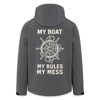 Mein Boot Meine Regeln Meine Chaos Kapitän Humor - Recycelte Männer Softshell-Jacke von Stanley/Stella - Anthrazit - Hinten - AI Model Male 185 light (185cm)