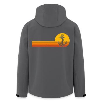 Bootfahren Retro Anker Kapitän Seemann - Recycelte Männer Softshell-Jacke von Stanley/Stella - Anthrazit - Hinten - AI Model Male 185 light (185cm)