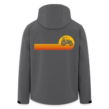 landwirt traktor sunrise bauer trecker - Recycelte Männer Softshell-Jacke von Stanley/Stella - Anthrazit - Hinten - AI Model Male 185 light (185cm)