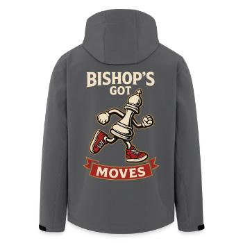Bishop Got Moves Schachspieler Brettspiel - Recycelte Männer Softshell-Jacke von Stanley/Stella - Anthrazit - Hinten - AI Model Male 185 light (185cm)