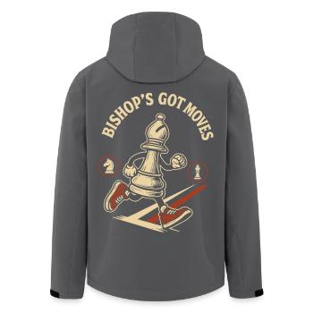 Bishop's Got Moves Schachspieler Humor - Recycelte Männer Softshell-Jacke von Stanley/Stella - Anthrazit - Hinten - AI Model Male 185 light (185cm)