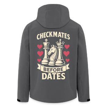 Schachmatt Vor Daten Schachspieler Spaß Design - Recycelte Männer Softshell-Jacke von Stanley/Stella - Anthrazit - Hinten - AI Model Male 185 light (185cm)