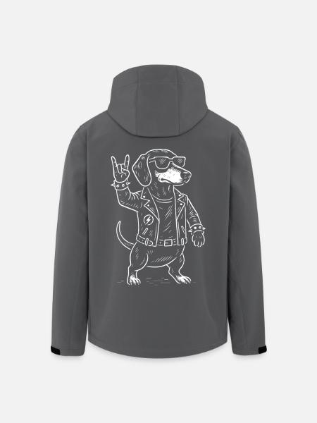 Metal Music Dachshund Rock Musik Funny Heavy Metal - Recycelte Männer Softshell-Jacke von Stanley/Stella - Anthrazit