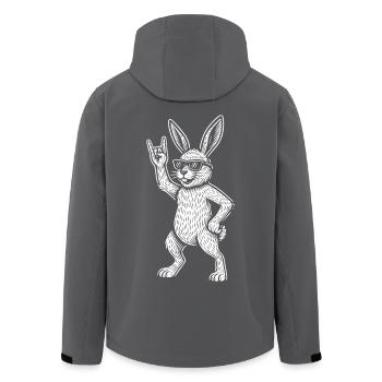 Rock Musik Kaninchen Metal Musik Lustig Heavy - Recycelte Männer Softshell-Jacke von Stanley/Stella - Anthrazit - Hinten - AI Model Male 185 light (185cm)