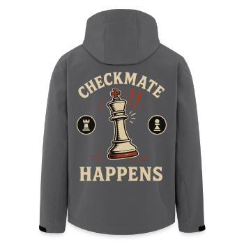 Schachspieler Spiel Schachmatt Happens - Recycelte Männer Softshell-Jacke von Stanley/Stella - Anthrazit - Hinten - AI Model Male 185 light (185cm)