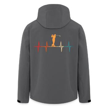 Retro Golf Golfen Herzchlag Golfer - Recycelte Männer Softshell-Jacke von Stanley/Stella - Anthrazit - Hinten - AI Model Male 185 light (185cm)